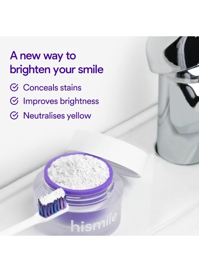 هاي سمايل بودرة مصحح لون الأسنان Hismile V34، لون بنفسجي لتبييض الأسنان - Image 2